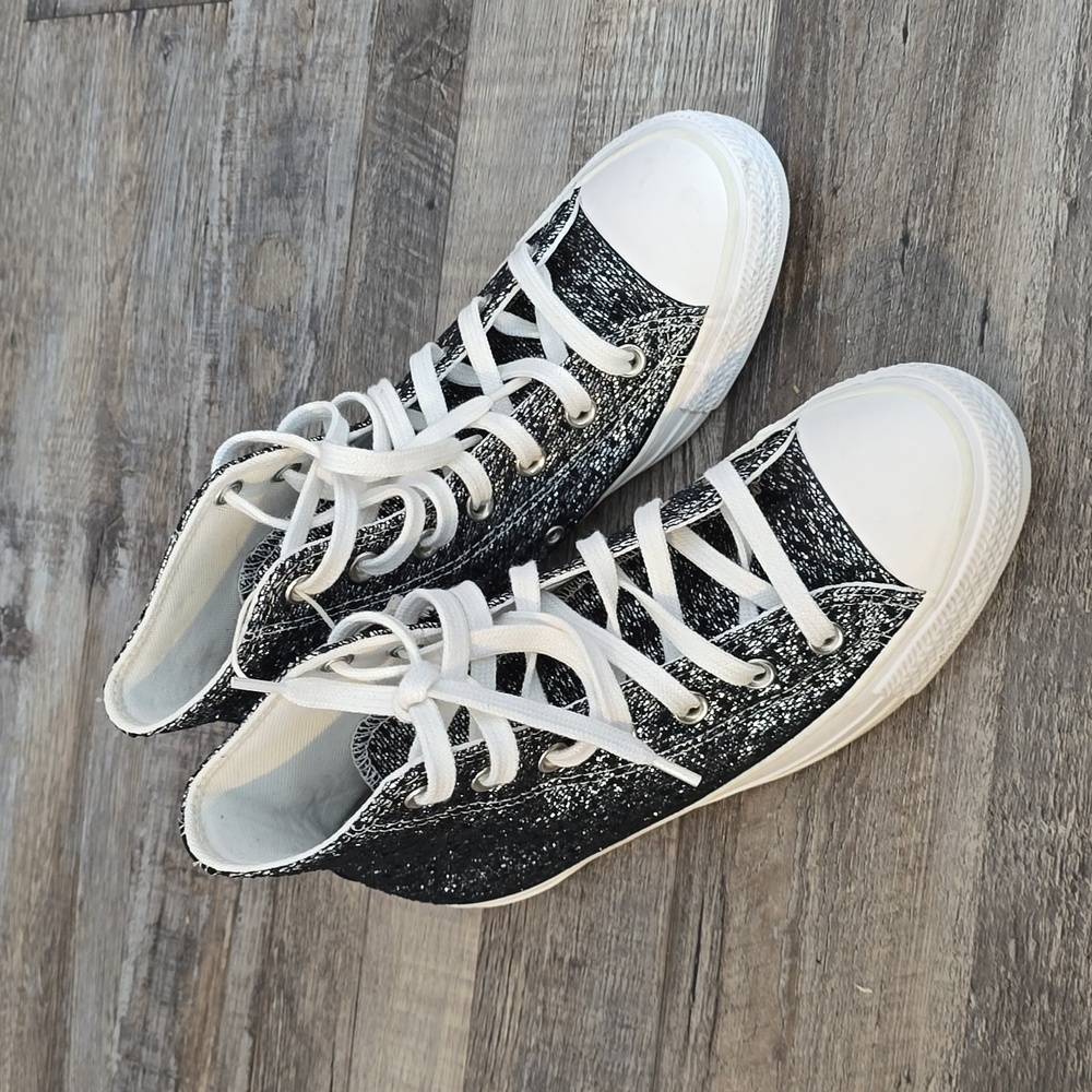 Converse CHUCK TAYLOR All Star High Top Glitter Sneakers Women 7.5 - Picture 2 of 11